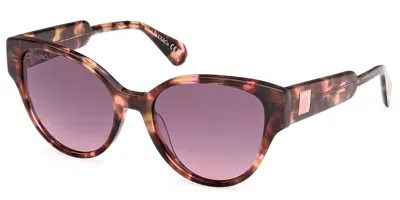 Max & Co .  Mo0095 Sunglasses In Coloured Havana / Gradient Smoke