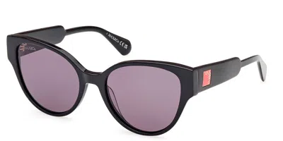 Max & Co .  Mo0095 Sunglasses In Shiny Black  / Smoke