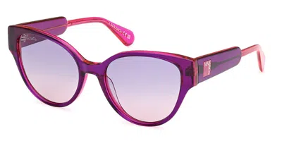 Max & Co .  Mo0095 Sunglasses In Shiny Violet / Gradient Or Mirror Violet