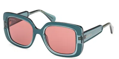 Max & Co .  Mo0096 Sunglasses In Dark Green/other  / Bordeaux
