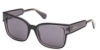 Max & Co .  Mo0098 Sunglasses In Shiny Black  / Smoke