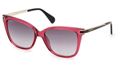 Max & Co .  Mo0100 Sunglasses In Shiny Fuxia  / Gradient Smoke