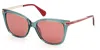 Max & Co Geometric-frame Sunglasses In Shiny Light Green / Bordeaux