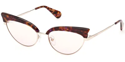 Max & Co .  Mo0102 Sunglasses In Coloured Havana / Roviex