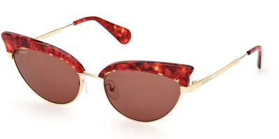 Max & Co .  Mo0102 Sunglasses In Red Havana / Brown