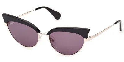 Max & Co .  Mo0102 Sunglasses In Shiny Black / Smoke