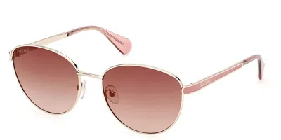 Max & Co .  Mo0105 Sunglasses In Gold / Gradient Brown