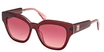 Max & Co .  Mo0106 Sunglasses In Red/other / Gradient Bordeaux