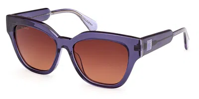 Max & Co .  Mo0106 Sunglasses In Violet/other  / Gradient Brown