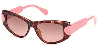 Max & Co .  Mo0107 Sunglasses In Coloured Havana / Gradient Smoke