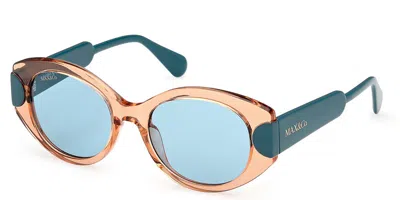 Max & Co .  Mo0108 Sunglasses In Shiny Light Brown  / Green