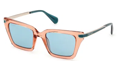 Max & Co .  Mo0110 Sunglasses In Shiny Light Brown  / Green