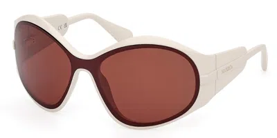 Max & Co .  Mo0113 Sunglasses In Ivory  / Brown