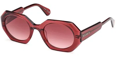 Max & Co .  Mo0115 Sunglasses In Shiny Bordeaux  / Gradient Bordeaux