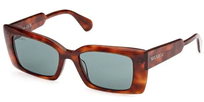 Max & Co .  Mo0117 Sunglasses In Blonde Havana / Green