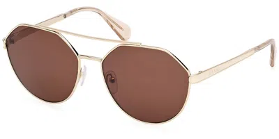 Max & Co .  Mo0119 Sunglasses In Gold  / Brown