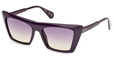 Max & Co .  Mo0122 Sunglasses In Shiny Violet / Gradient Or Mirror Violet