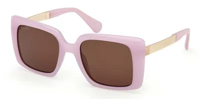 Max & Co .  Mo0134 Sunglasses In Shiny Pink / Brown