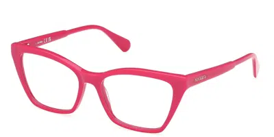 Max & Co .  Mo5001 Eyeglasses In Shiny Fuxia / Clear Demo Lens