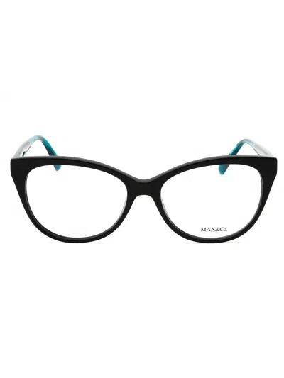 Max & Co .  Mo5003 Eyeglasses In Shiny Black/clear Demo Lens