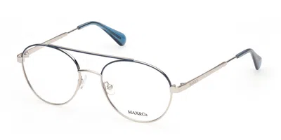 Max & Co .  Mo5005 Eyeglasses In Shiny Palladium / Clear Demo Lens