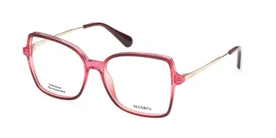 Max & Co .  Mo5009 Eyeglasses In Bordeaux/other / Clear Demo Lens