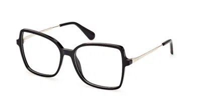 Max & Co .  Mo5009 Eyeglasses In Shiny Black / Clear Demo Lens