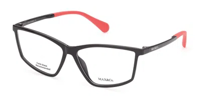 Max & Co .  Mo5013 Eyeglasses In Shiny Black / Clear Demo Lens