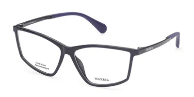 Max & Co .  Mo5013 Eyeglasses In Shiny Blue  / Clear Demo Lens