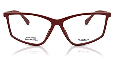 Max & Co .  Mo5013 Eyeglasses In Shiny Red / Clear Demo Lens