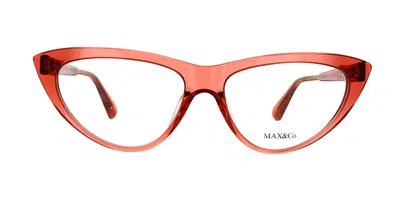 Max & Co .  Mo5015 Eyeglasses In Shiny Red / Clear Demo Lens