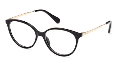 Max & Co .  Mo5023 Eyeglasses In Shiny Black  / Clear Demo Lens