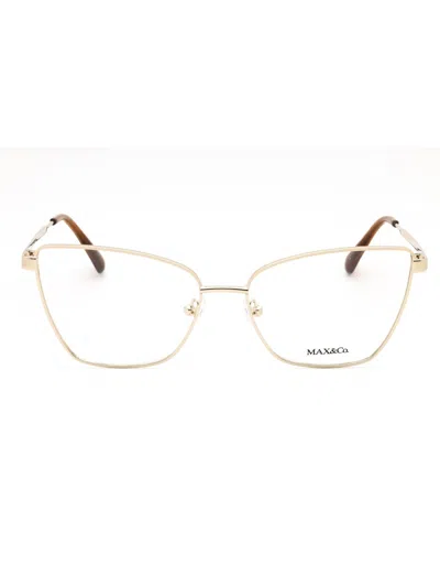 Max & Co .  Mo5035 Eyeglasses In Pale Gold/clear Demo Lens