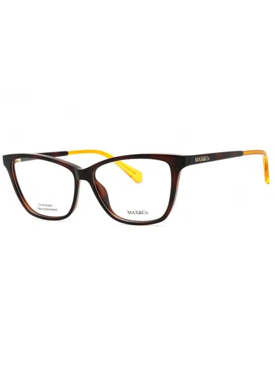 Max & Co . . Mo5038 Eyeglasses In Dark Havana/clear Demo Lens