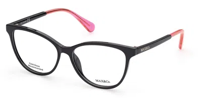 Max & Co .  Mo5039 Eyeglasses In Shiny Black / Clear Demo Lens