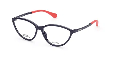 Max & Co .  Mo5044 Eyeglasses In Shiny Blue  / Clear Demo Lens
