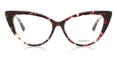 Max & Co .  Mo5046 Eyeglasses In Havana/other / Clear Demo Lens