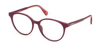 Max & Co .  Mo5053 Eyeglasses In Shiny Red  / Clear Demo Lens