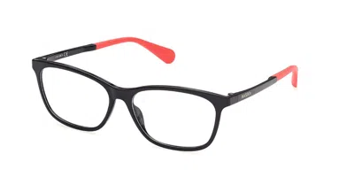 Max & Co .  Mo5054 Eyeglasses In Shiny Black / Clear Demo Lens