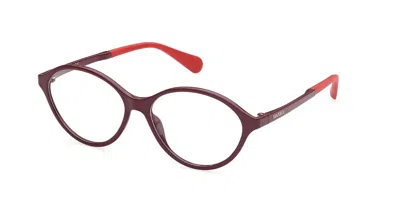 Max & Co .  Mo5055 Eyeglasses In Shiny Bordeaux / Clear Demo Lens