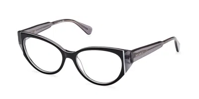 Max & Co .  Mo5058 Eyeglasses In Black/other / Clear Demo Lens