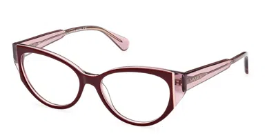 Max & Co .  Mo5058 Eyeglasses In Bordeaux/other  / Clear Demo Lens