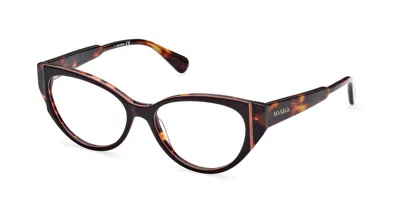 Max & Co .  Mo5058 Eyeglasses In Havana/other  / Clear Demo Lens