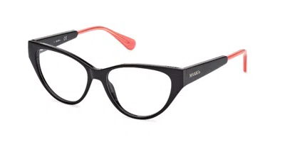 Max & Co .  Mo5071 Eyeglasses In Shiny Black / Clear Demo Lens