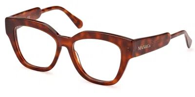 Max & Co .  Mo5074 Eyeglasses In Havana/other/clear Demo Lens