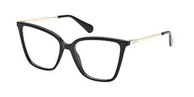 Max & Co .  Mo5081 Eyeglasses In Shiny Black  / Clear Demo Lens