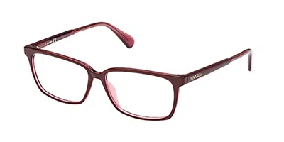 Max & Co .  Mo5093 Eyeglasses In Shiny Bordeaux / Clear Demo Lens
