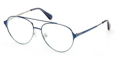 Max & Co .  Mo5099 Eyeglasses In Blue/other / Clear Demo Lens