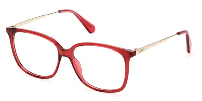 Max & Co .  Mo5104 Eyeglasses In Shiny Red / Clear Demo Lens