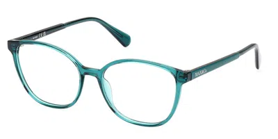Max & Co .  Mo5107 Eyeglasses In Dark Green/other / Clear Demo Lens